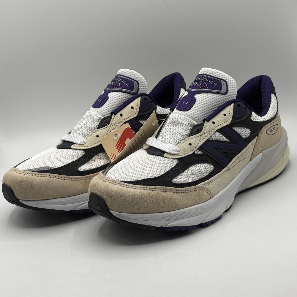 Men's New Balance 990v6 U990WB6 White Black Purple Size 10.5 Made in USA